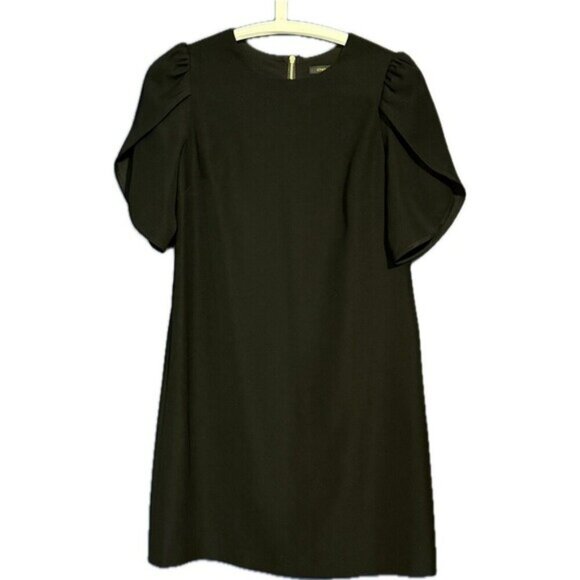 Cynthia Steffe Black Tulip Sleeve Shift Dress Sz 0 - Picture 2 of 6